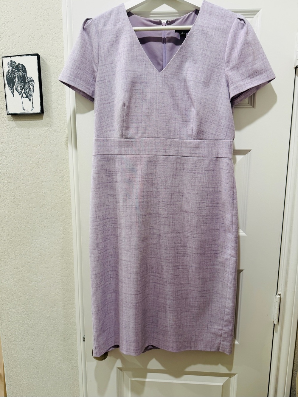 Ann Taylor Lavender V-Neck Sheath Dress